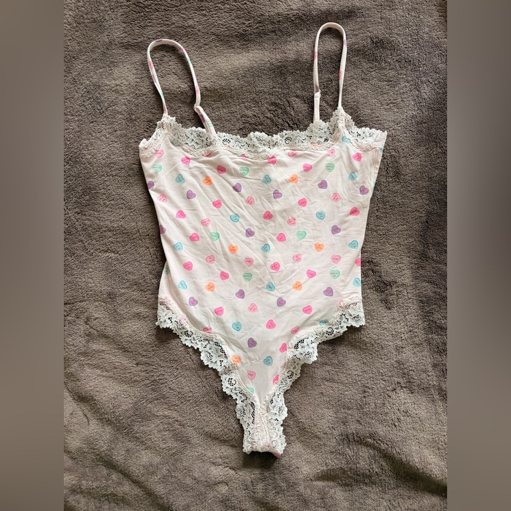 SKIMS Lace Trimmed Multicolor CUTE CANDY  Bodysuit